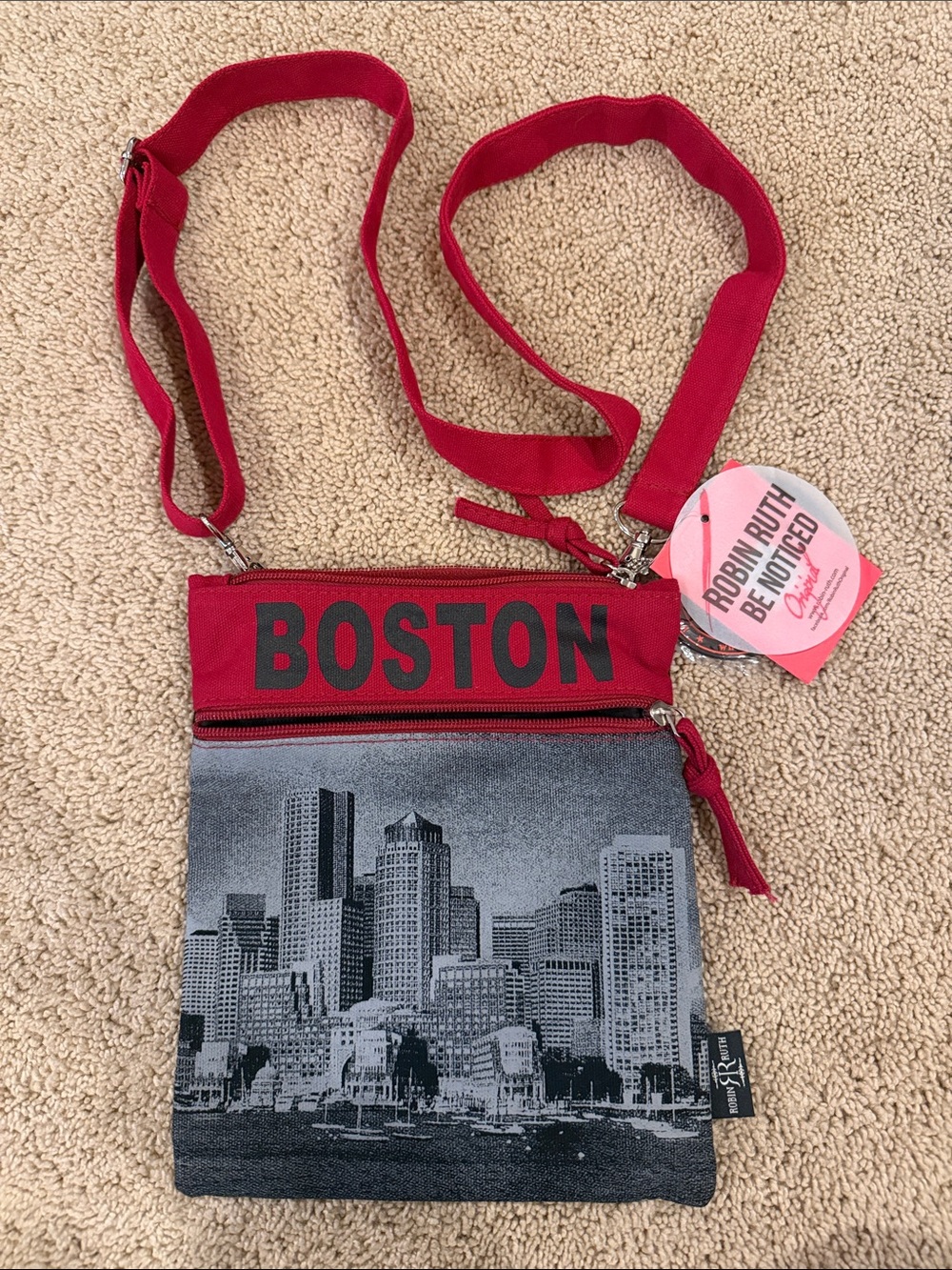 Robin Ruth Red Boston City Crossbody Bag
